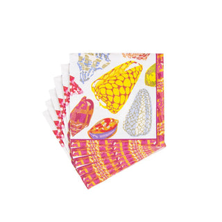 Caspari Coquillage Purple  Napkin Box Cocktail - 40 per box 17930B