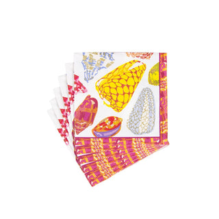 Caspari Coquillage Purple Napkin Cocktail 17930C