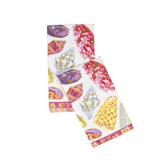 Caspari Coquillage Purple Guest Towel 17930G