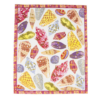 Caspari Coquillage Purple Guest Towel 17930G