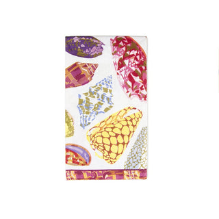 Caspari Coquillage Purple Guest Towel 17930G