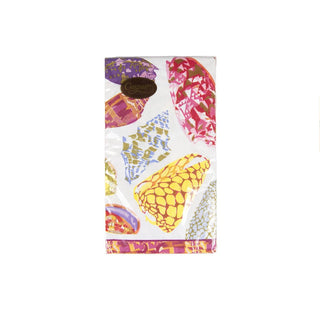 Caspari Coquillage Purple Guest Towel Napkins - 15 Per Package 17930G