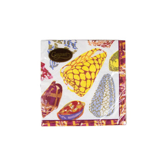 Caspari Coquillage Purple Napkin Luncheon 17930L