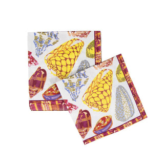 Caspari Coquillage Purple Napkin Luncheon 17930L