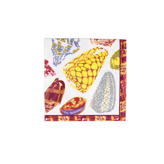 Caspari Coquillage Purple Napkin Luncheon 17930L