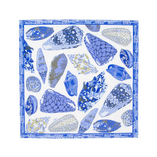 Caspari Coquillage Blue Napkin Cocktail 17931C