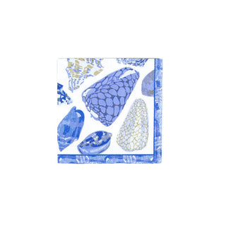 Caspari Coquillage Blue Napkin Cocktail 17931C