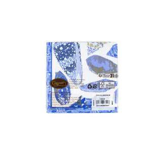 Caspari Coquillage Blue Napkin Cocktail 17931C