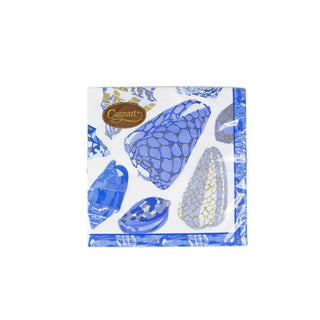 Caspari Coquillage Blue Luncheon Napkins - 20 Per Package 17931L