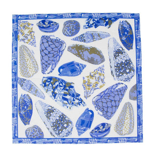 Caspari Coquillage Blue Napkin Luncheon 17931L