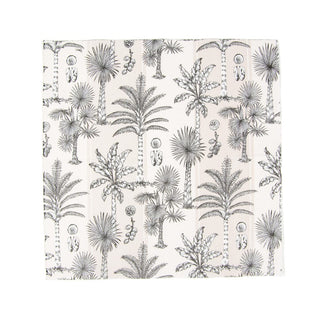Caspari Southern Palms Flax/White Napkin Cocktail 17950C