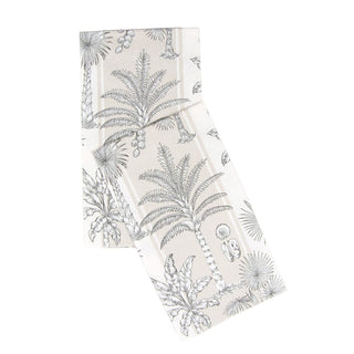 Caspari Southern Palms Flax/White Guest Towel 17950G