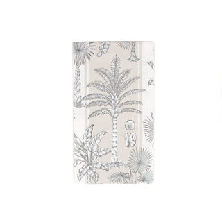 Caspari Southern Palms Flax/White Guest Towel 17950G