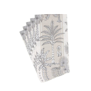 Caspari Southern Palms Flax & White Guest Towel Napkins - 15 Per Package 17950G