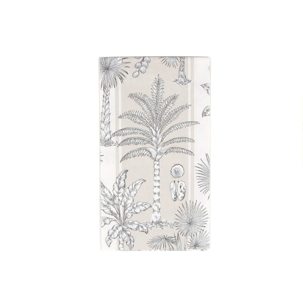 20 Servilletas De Papel Lunch Southern Palms Flax White