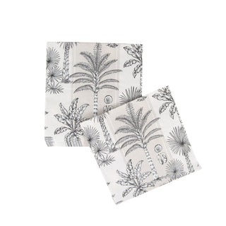 Caspari Southern Palms Flax & White Luncheon Napkins - 20 Per Package 17950L
