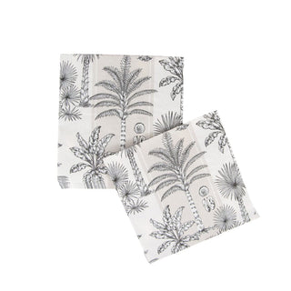 Caspari Southern Palms Flax/White Napkin Luncheon 17950L