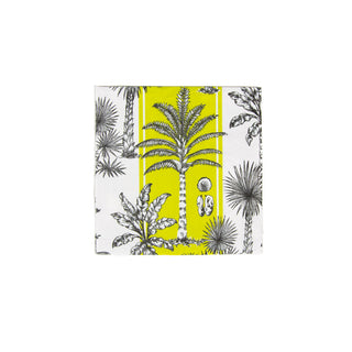 Southern Palms Green & White Boxed Cocktail Napkins - 40 Per Box