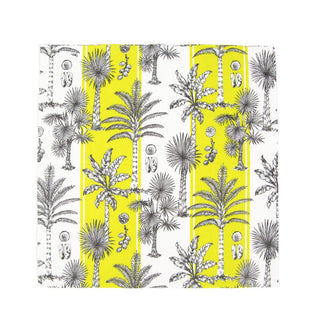 Caspari Southern Palms Green/White Napkin Cocktail 17951C