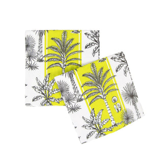 Caspari Southern Palms Green/White Napkin Cocktail 17951C