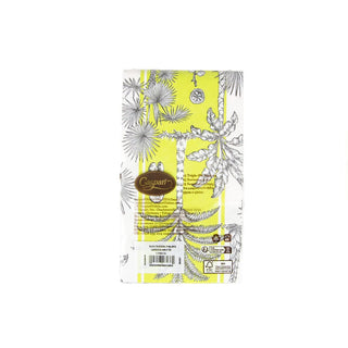 Caspari Southern Palms Green/White Guest Towel 17951G