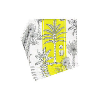 Caspari Southern Palms Green & White Luncheon Napkins - 20 Per Package 17951L
