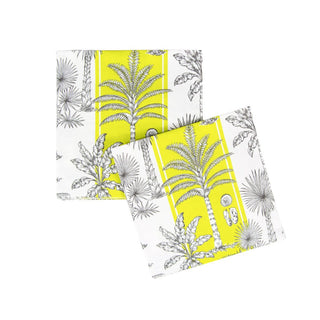 Caspari Southern Palms Green & White Luncheon Napkins - 20 Per Package 17951L