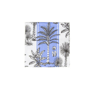 Caspari Southern Palms Blue & White Boxed Cocktail Napkins - 40 Per Box 17952B