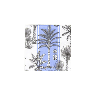 Caspari Southern Palms Blue/White Napkin Cocktail 17952C