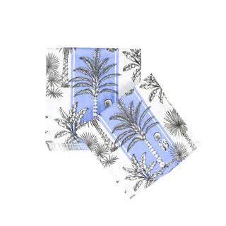 Caspari Southern Palms Blue/White Napkin Cocktail 17952C