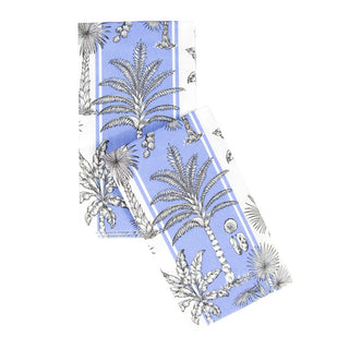 Caspari Southern Palms Blue/White Guest Towel 17952G