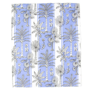 Caspari Southern Palms Blue/White Guest Towel 17952G
