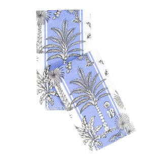 Caspari Southern Palms Blue & White Guest Towel Napkins - 15 Per Package 17952G