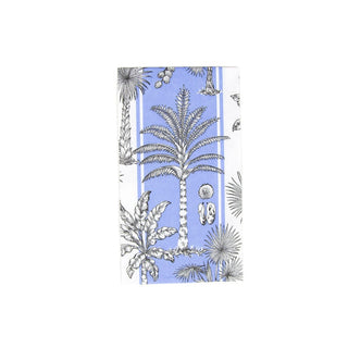 Caspari Southern Palms Blue & White Guest Towel Napkins - 15 Per Package 17952G
