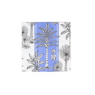 Caspari Southern Palms Blue & White Luncheon Napkins - 20 Per Package 17952L