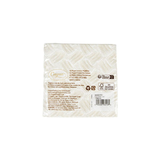 Caspari Basketry Flax Paper Linen Cocktail Napkins - 15 Per Package 17960CG