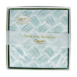 Caspari Basketry Mist-Paper Linen Napkin Box Cocktail-Airlaid 17961B