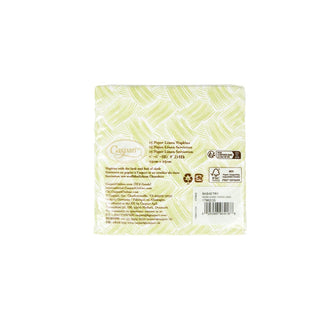 Caspari Basketry Moss Green Paper Linen Cocktail Napkins - 15 Per Package 17962CG