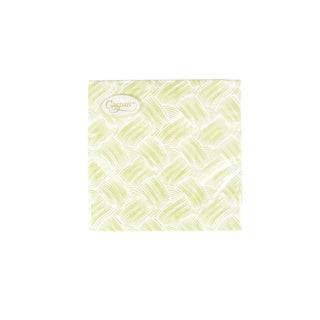 Caspari Basketry Moss Green Paper Linen Cocktail Napkins - 15 Per Package 17962CG