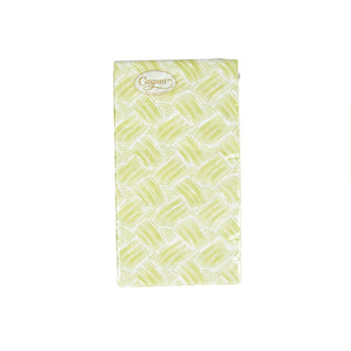 Caspari Basketry Moss Green Paper Linen Guest Towel Napkins - 12 Per Package 17962GG