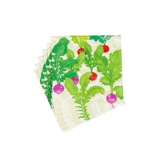 Caspari Radish Patch Boxed Cocktail Napkins - 40 Per Box 17980B