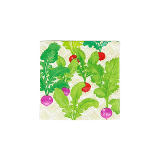 Caspari Radish Patch Cocktail Napkins - 20 Per Package 17980C