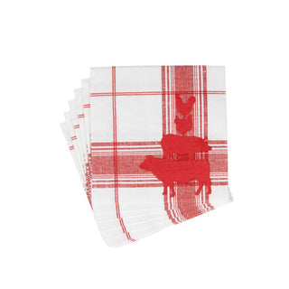 Caspari Red Barn Luncheon Napkins - 20 Per Package 17990L