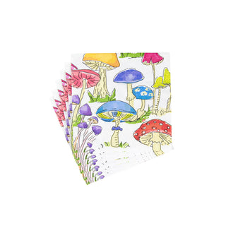 Woodland Mushrooms Boxed Cocktail Napkins - 40 Per Box