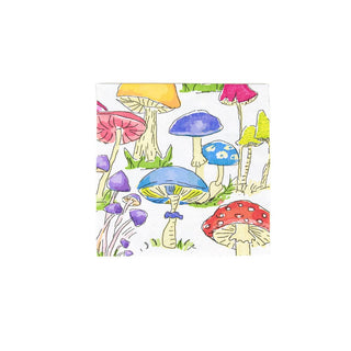 Caspari Woodland Mushrooms Napkin Cocktail 18000C