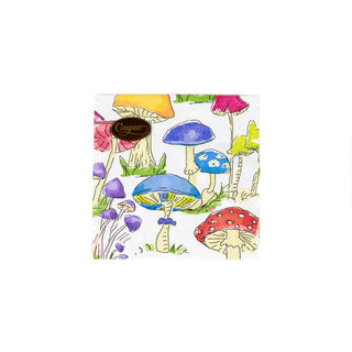 Caspari Woodland Mushrooms Napkin Cocktail 18000C