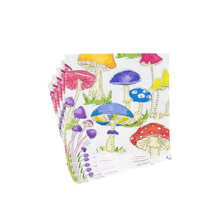 Caspari Woodland Mushrooms Napkin Luncheon 18000L