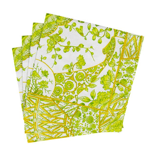 Caspari Gilded Porcelain Chartreuse Cocktail Napkins - 20 Per Package 18061C