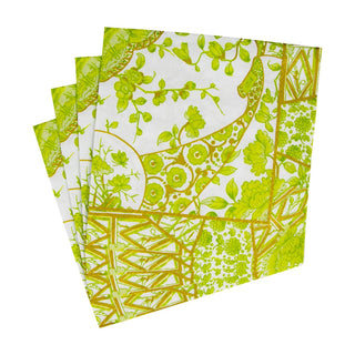 Caspari Gilded Porcelain Chartreuse Luncheon Napkins - 20 Per Package 18061L