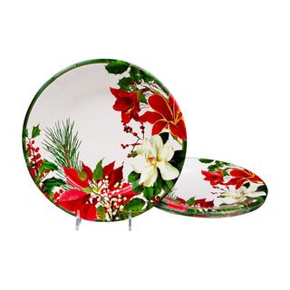 Caspari Christmas Garden Salad/Dessert Plates 18070SP
